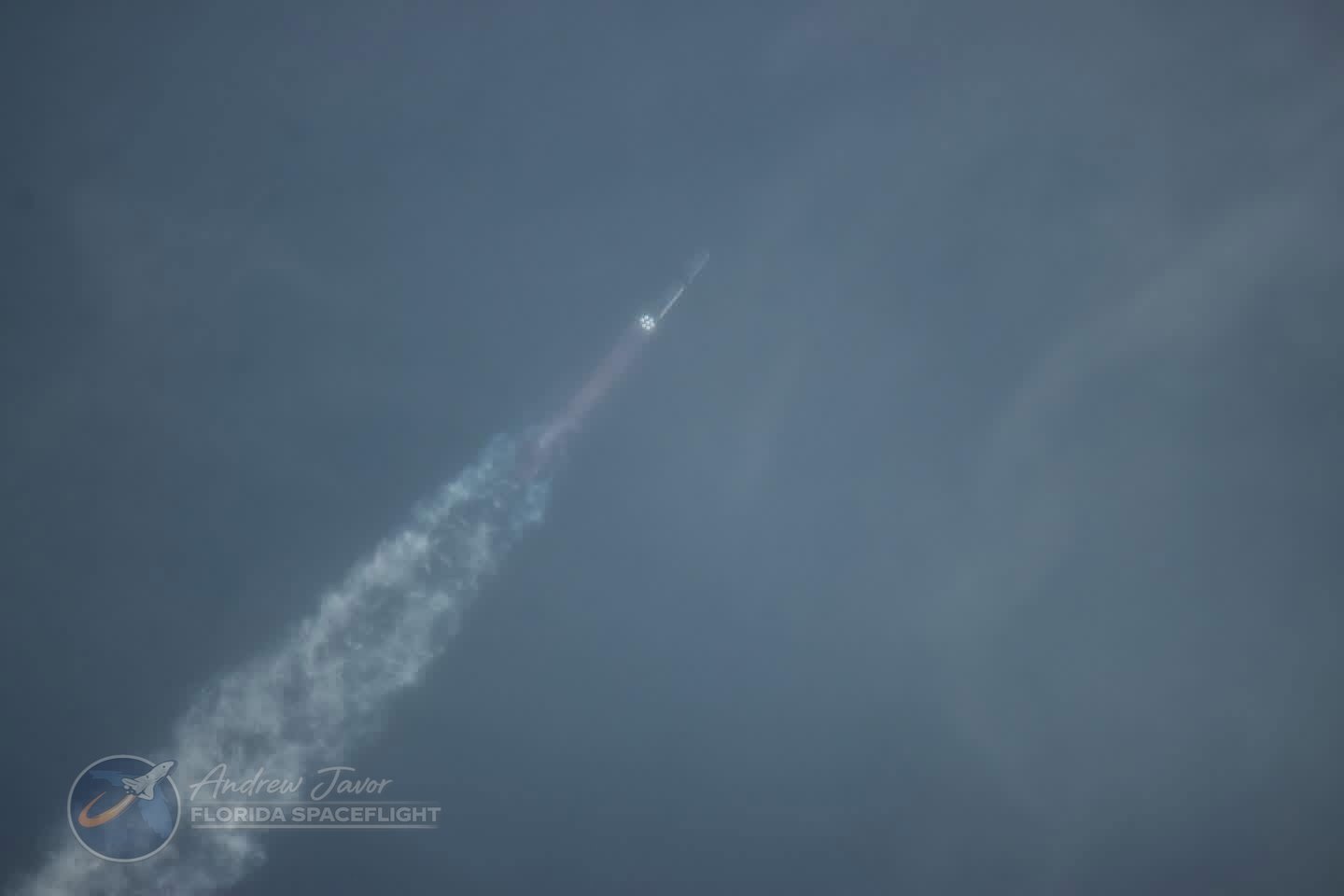 Blue Origin’s New Glenn rocket is breaking through MaxQ during its launch. Photo: Andrew Javor/Florida Spaceflight